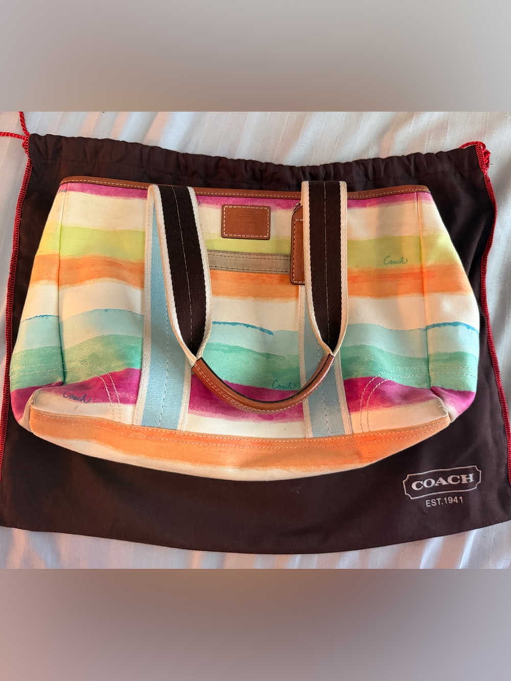 Coach Hampton Watercolor Tote Handbag